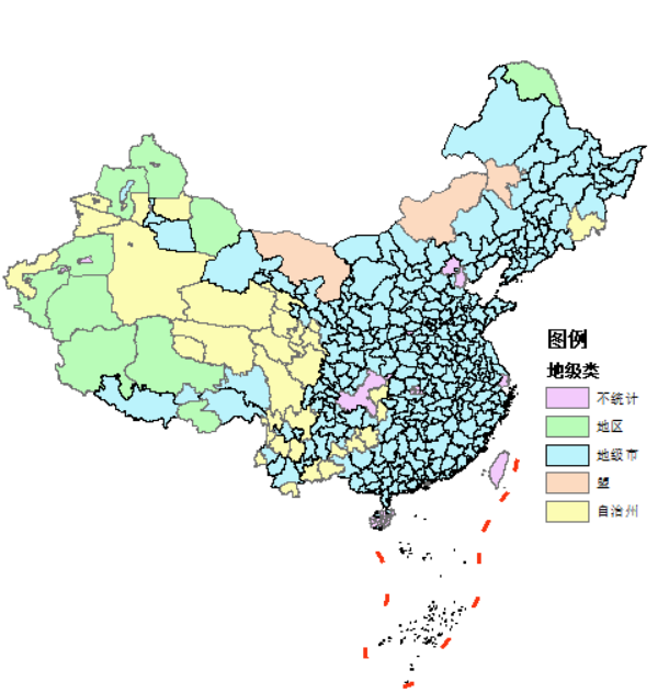 Prefecture-level unit categories, early 2016