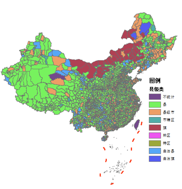 County-level administrative division types, early 2016