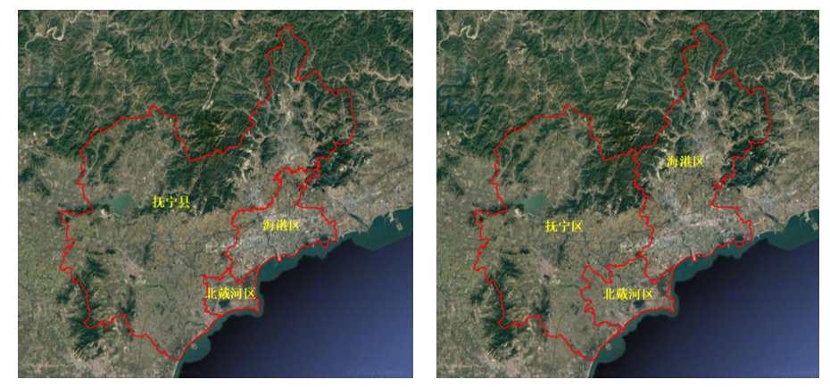 2015 and 2016 Qinhuangdao City Changed Areas