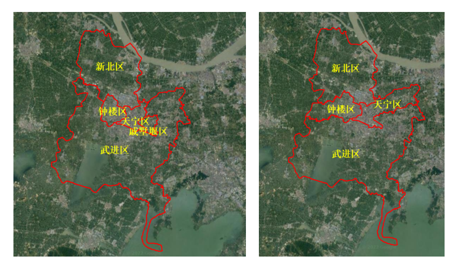 2015 Changzhou City Changed Areas Administrative Division Data and 2016 Comparison