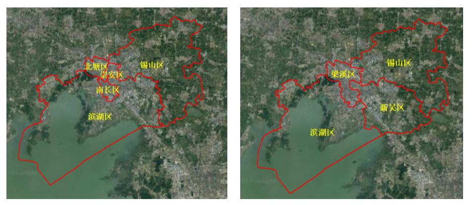 2015 and 2016 Wuxi City Changed Administrative Areas