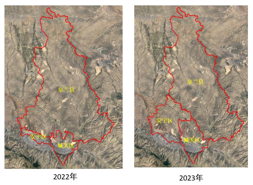 Gaolan County, Anning District, and Chengguan District in 2022 and 2023