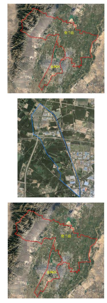 Modified area of Jinfeng District and Helan County in 2022