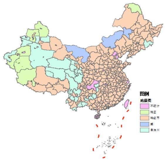Prefecture-level unit categories map, early 2023