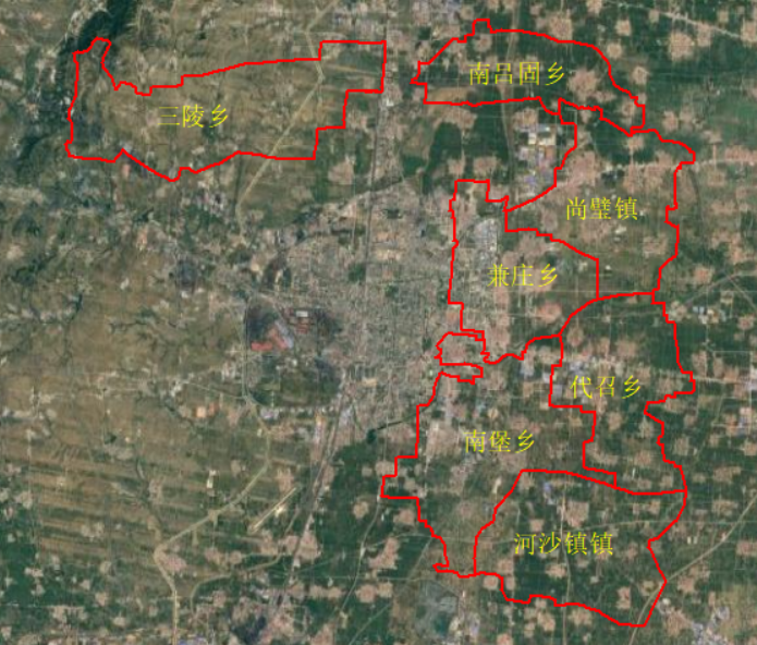 Townships under Handan County, early 2016