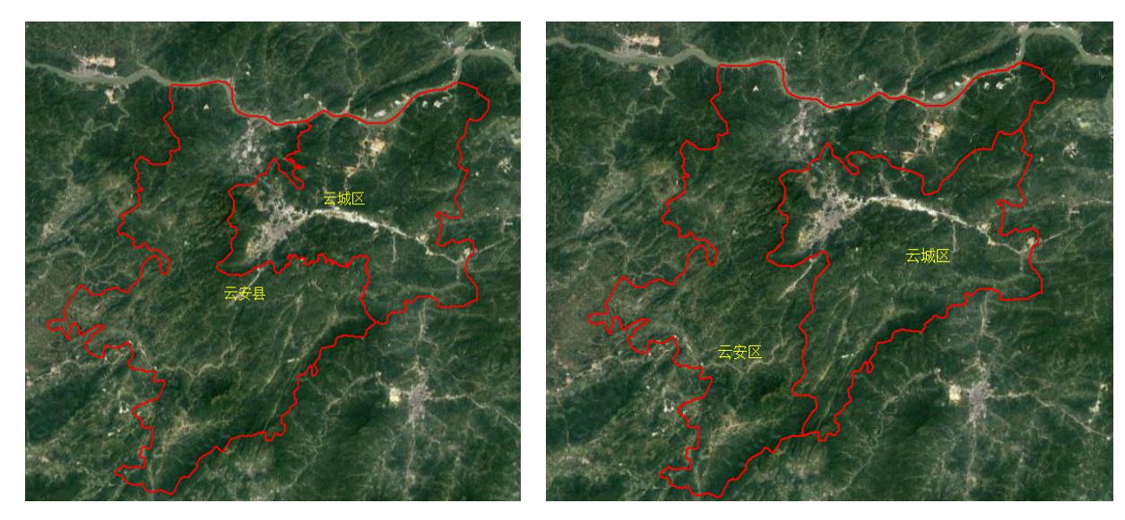 2013 vs 2014 changed areas in Yunfu City