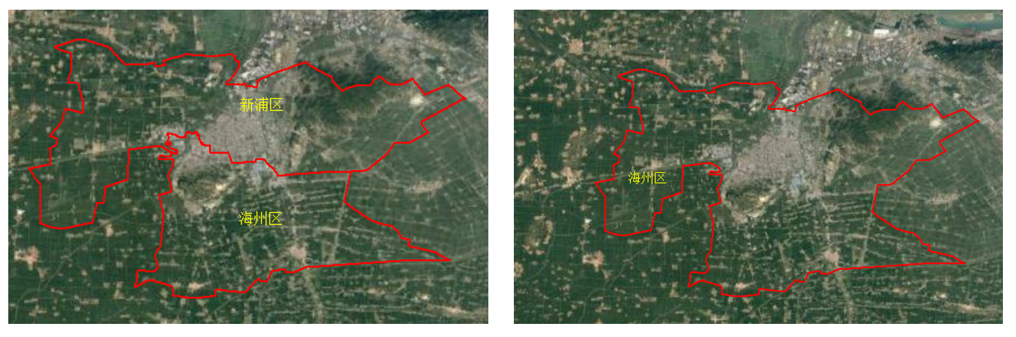 2013 vs 2014 extents of Haizhou District
