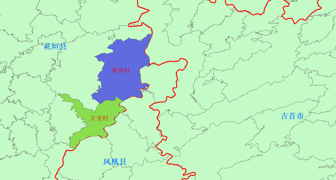 Schematic of the geographic locations of Jufu Village and Dalong Village