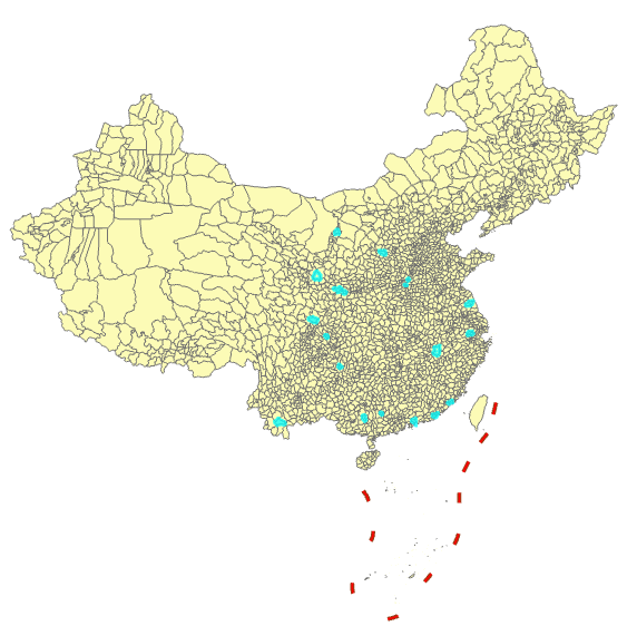 Administrative Division Change Areas in 2003