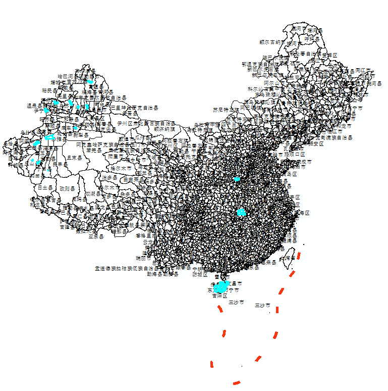 Distribution map of province-directly-governed cities and counties Province-directly-governed cities and counties