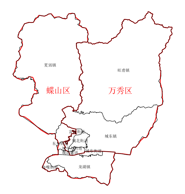 Wanxiu District and Dieshan District at the Beginning of 2013
