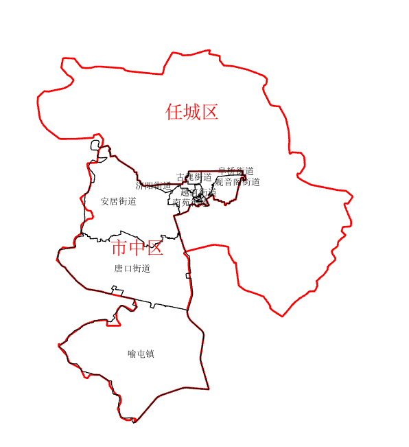 Shizhong District and Rencheng District at the Beginning of 2013