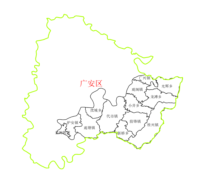 2013 Guang'an District Transferred-out Region