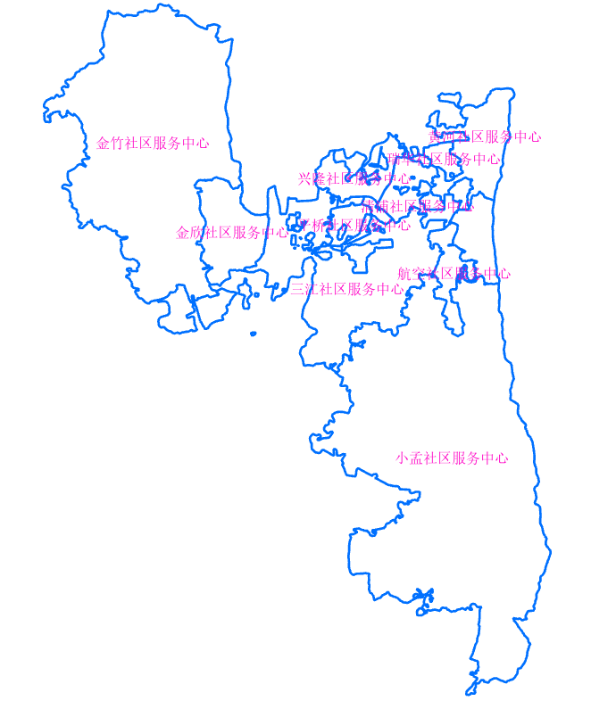 Areas under the jurisdiction of Xiaohe District in early 2012