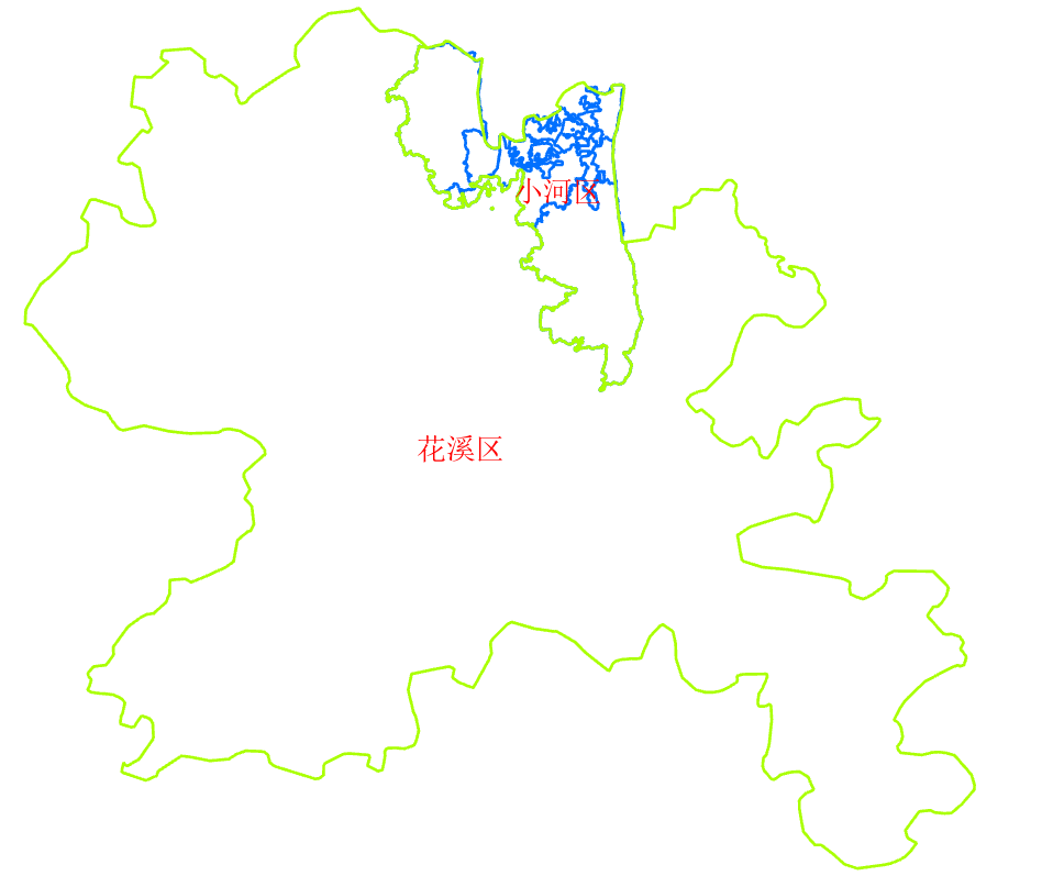 Xiaohe District and Huaxi District in early 2012