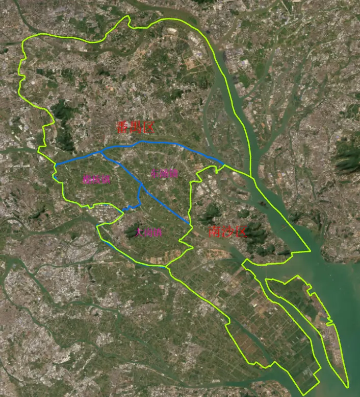 Panyu District and Nansha District in early 2012